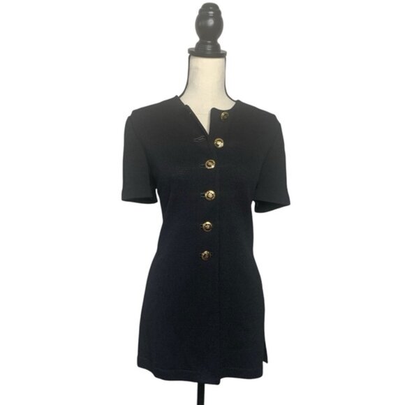 St. John Collection Navy Blazer with Gold Accents - Picture 1 of 12